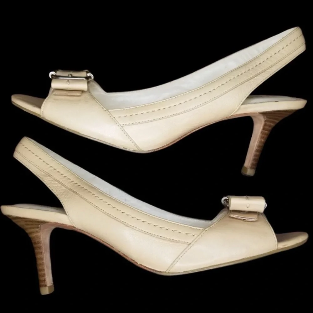 Coach Miranda Open-Toe Slingback in Cream sz 8.5 - Picture 3 of 6